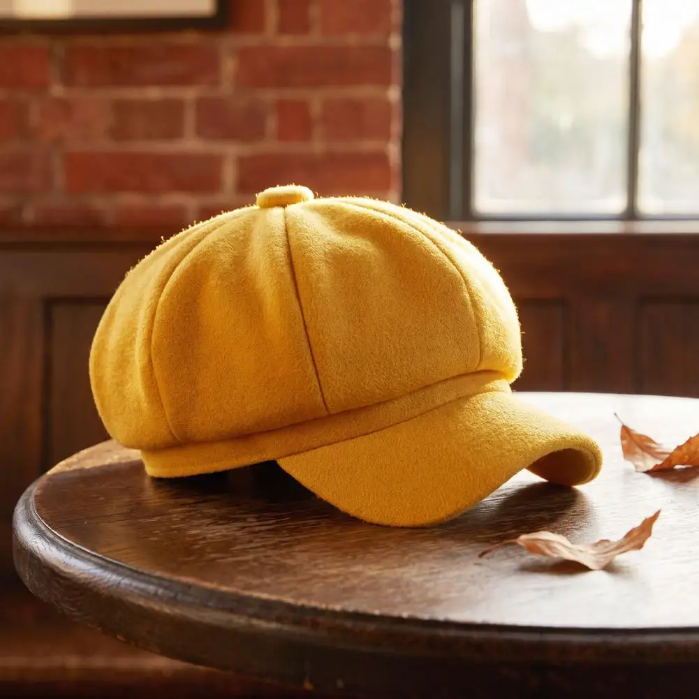 Women Wool Newsboy Cap Windproof Headwear for Autumn Winter Warm Newsboy Hat Vintage Wool Baker Cabbie Cap Fashionable for Fall