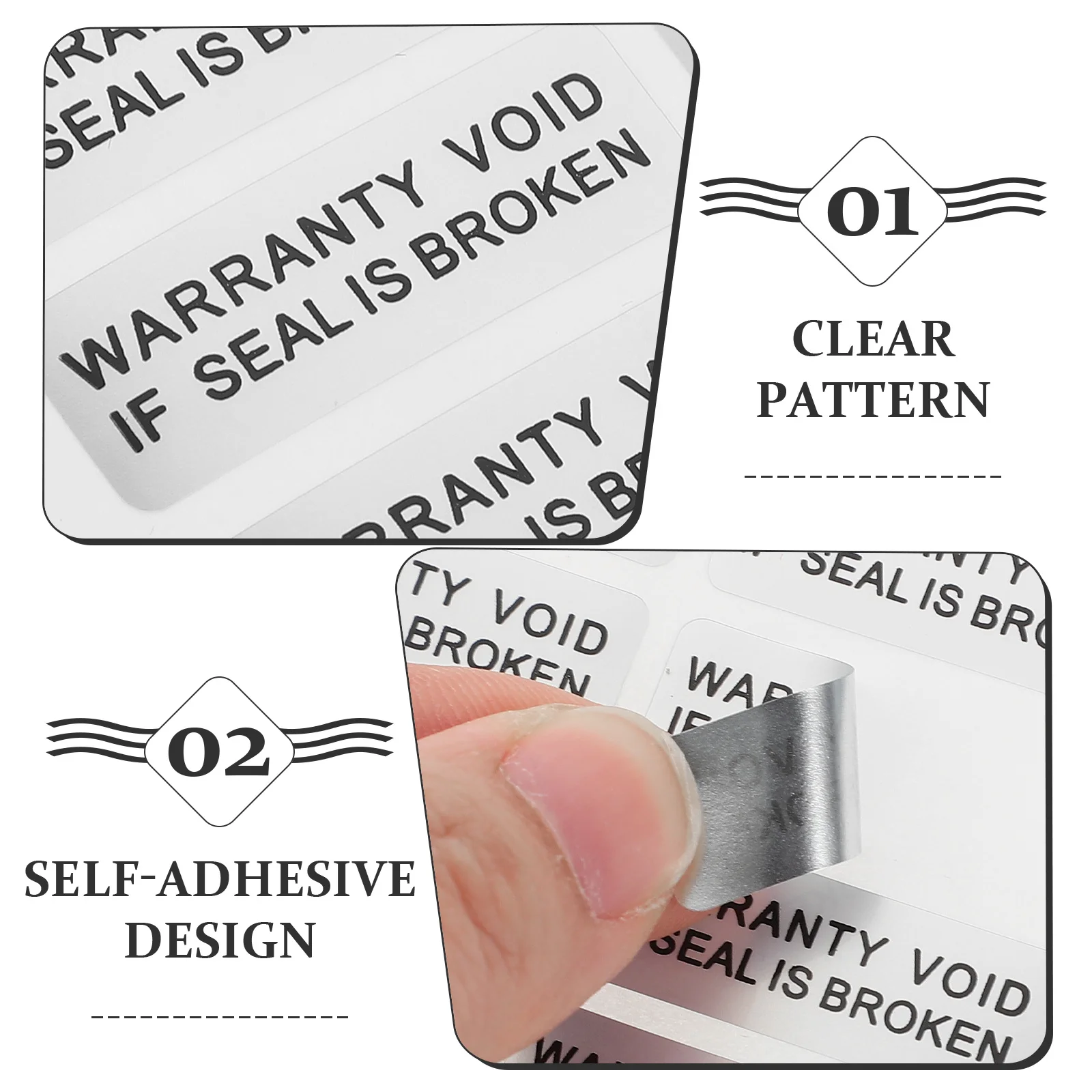 400Pcs Void Label Sticker Adhesive Security Warning Seal Broken Tamper Proof Stickers for Package Void Sticker