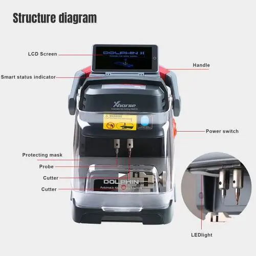 Xhorse Dolphin XP005L XP-005L Key Cutting Machine Plus VVDI Key Tool Max Pro Remote Programmer with MINI OBD Tool Function