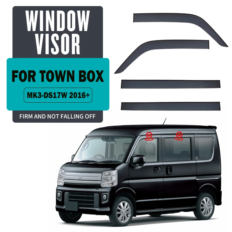 

For Mitsubishi Town Box DS17W 2016-2023 Window Visor Vent Shades Sun Rain Deflector Guard For Mitsubishi Town Box DS17W 2016+