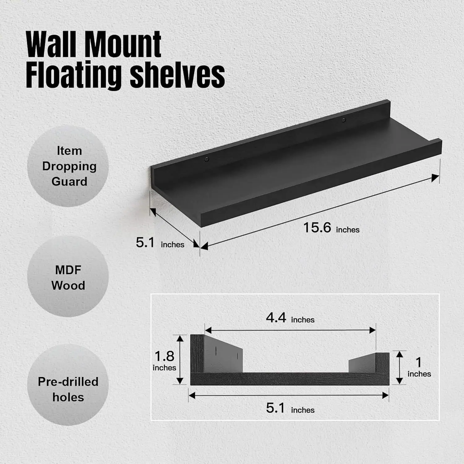 Creative wall storage rack 2-piece shelf simple home bookshelf ornament wall photo frame rack view 4