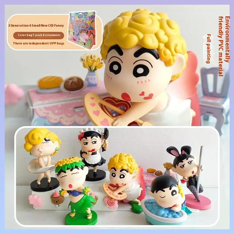 New Crayon Xiaoxin Blind Box Home Decorations Girls Children 6 Funny Cosplay Cupid Bunny Girl Funny Cute Figurine Gifts Desktop
