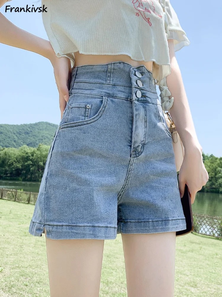 

Solid Shorts Women Asymmetrical Japanese Style High Waist Leisure Fashion Denim Slit Hollow Out Criss-cross Sexy Hotsweet Summer