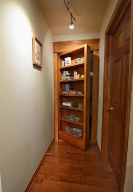 Internet celebrity bookshelf style invisible door, secret room hidden door, revolving mechanism door, creative indoor hidden boo