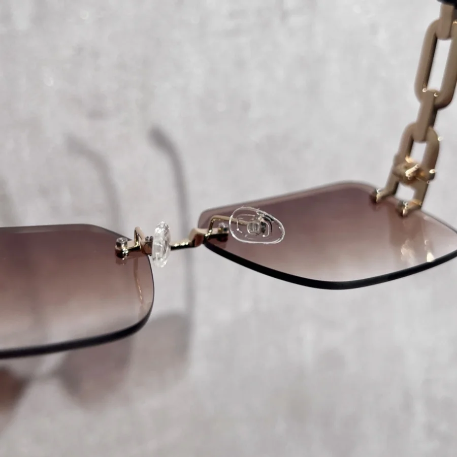 1 قطعة نظارات الموضة النسائية نمط جديد بدون إطار مربع المفصلي المعدني تصميم عصري وأنيق هدية عيد التجمع اليومي للحفلات