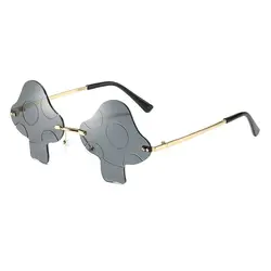 New Mushroom Shape Sunglasses for Women Men Halloween Party Cosplay Eyewear Cute Fashion Irregular Rimless UV400 Sun Glasses