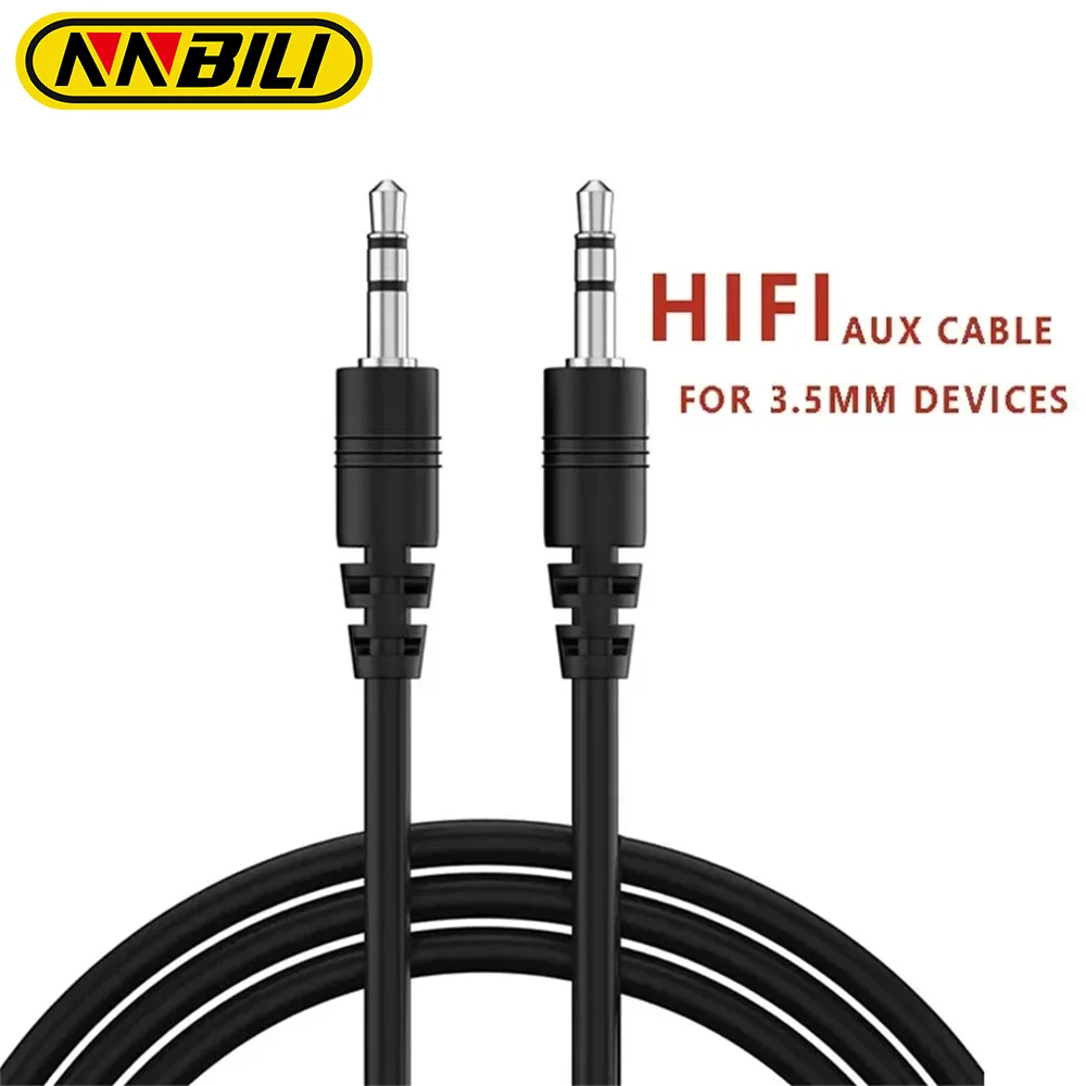 NNBILI Aux Cable 3.5mm Jack Jack Male Car Auxiliary Audio Cable Wire For Phone Headphone Speaker Laptop Car MP3/4 Aux Cord 0.5m