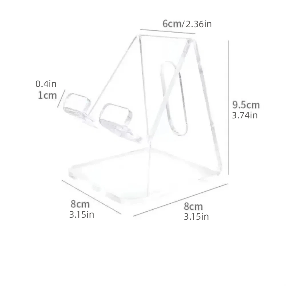 2Pcs Simple Acrylic Cell Phone Holder Clear Rack Minimalist Lazy Phone Stand Ins Style Universal Smartphone Bracket for Desktop
