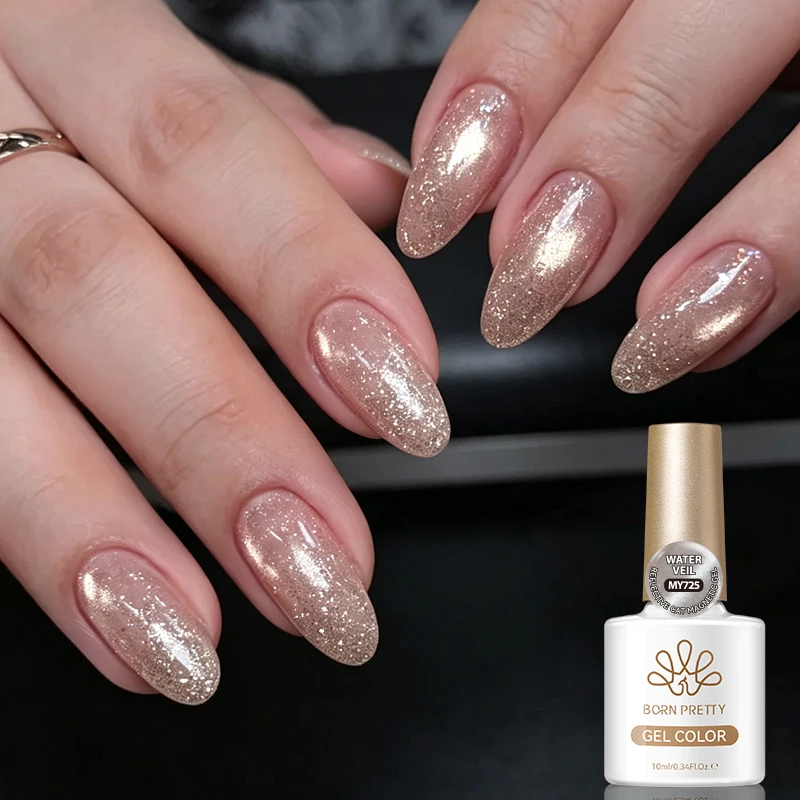 BORN PRETTY 10ml Sternen-Pailletten Katzen-Magnetgel Nagellack Glitzer Reflektierend Semi-Permanent Aushärtbar UV LED Gel Dunkle Glitzer Maniküre – Detail 4