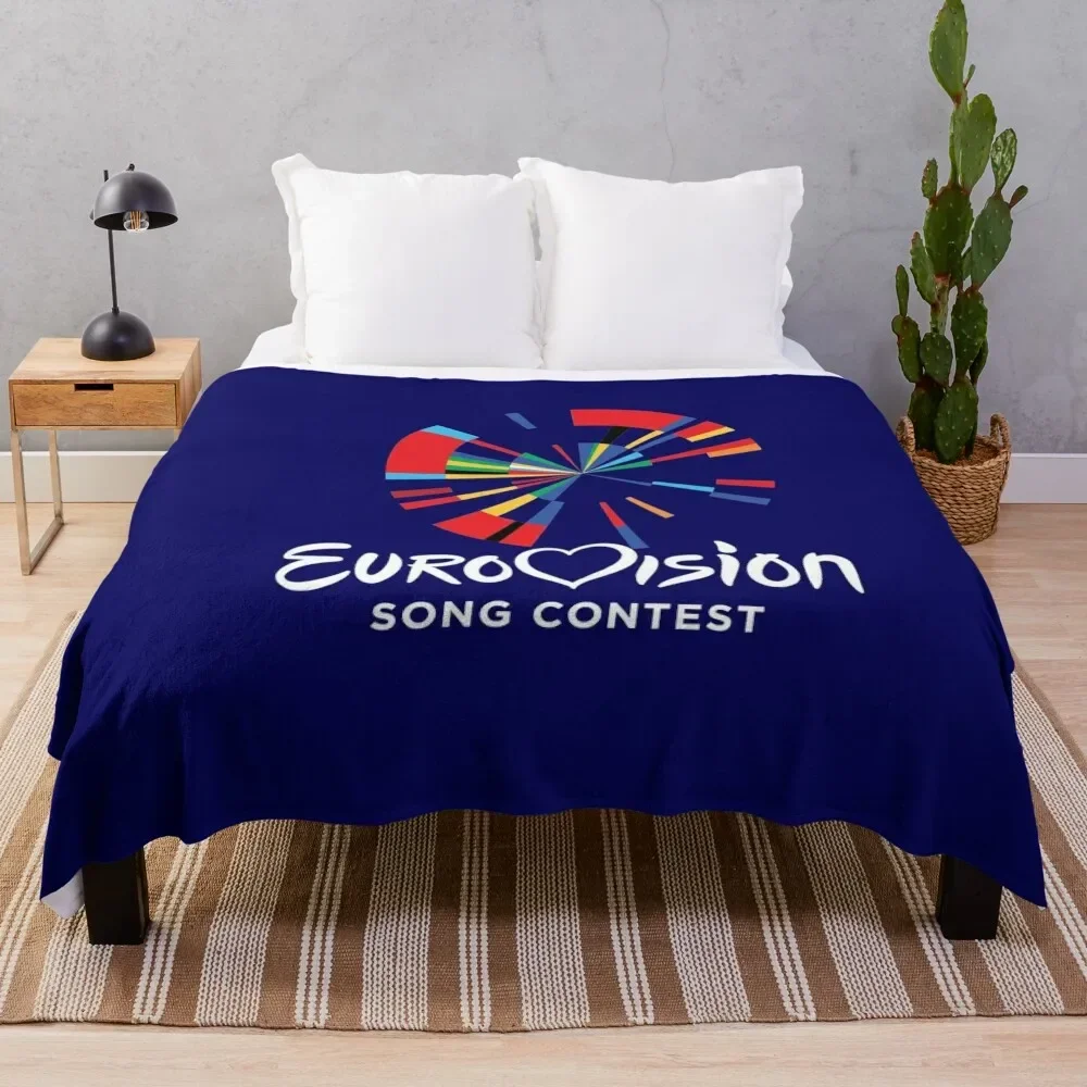 

eurovision song contest classic logo Throw Blanket Weighted blankets and throws Retros Quilt heavy to sleep Blankets