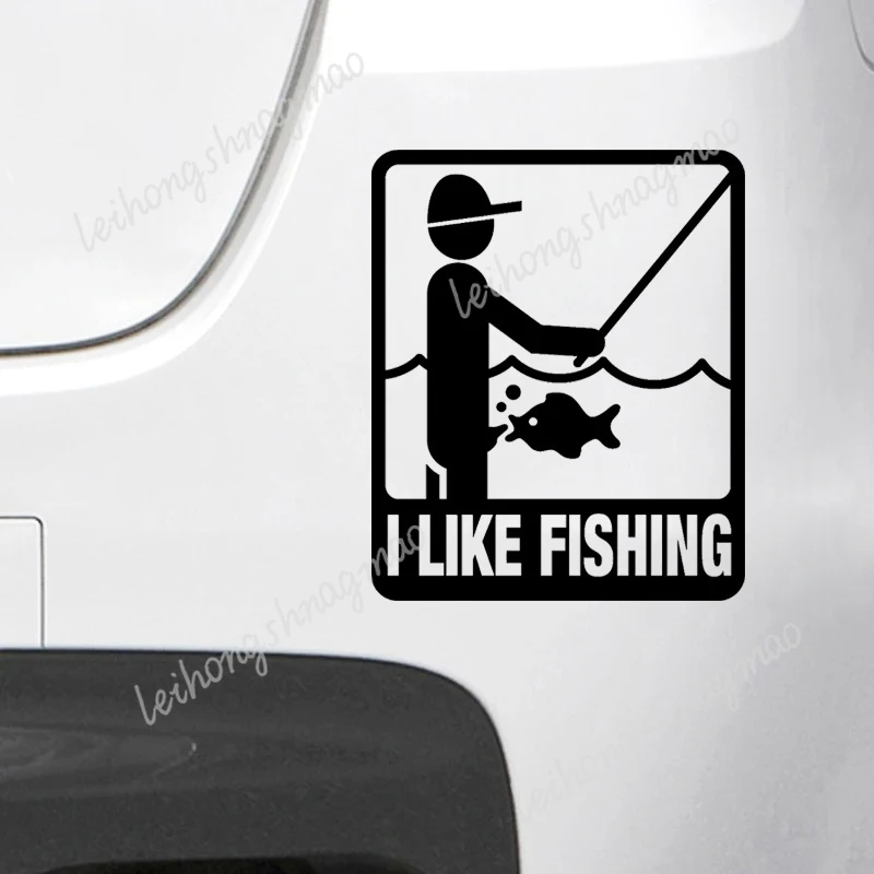 

Whl # I Like Fishing Personalized Fun Car Stickers Windshield Scratches Cover Waterproof Decoration Vinyl Stickers