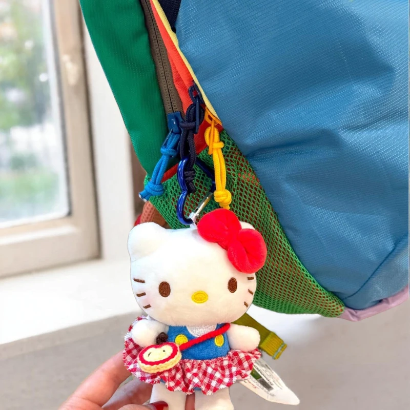 Sanrio nieuwe Hello Kitty hartvormige sleutelhanger cartoon anime pluche pop rugzak charme decoratie perfect cadeau voor beste vrienden