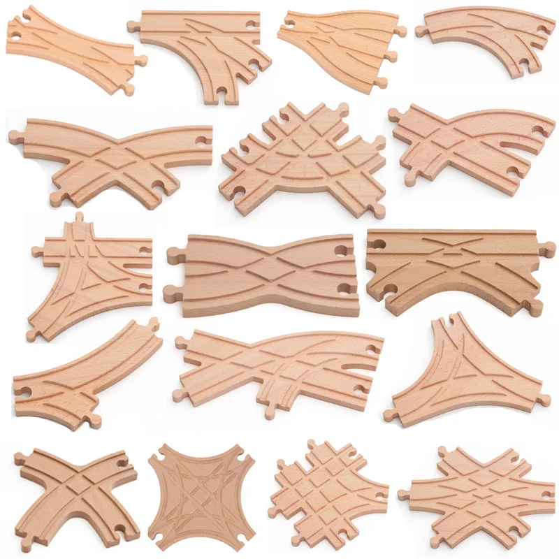 Nowa Drewniana Kolejka Kolejowa Wszystkie Rodzaje Kolejki Rozgałęźne Akcesoria Kolejowe z Drewna Bukowego Pasujące do Drewnianych Kolejek Thomos