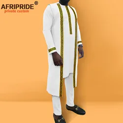 Abiti africani per uomo abiti Agbada ricami giacca camicie e pantaloni Set 3 pezzi abiti Dashiki per la sera di nozze A2216035