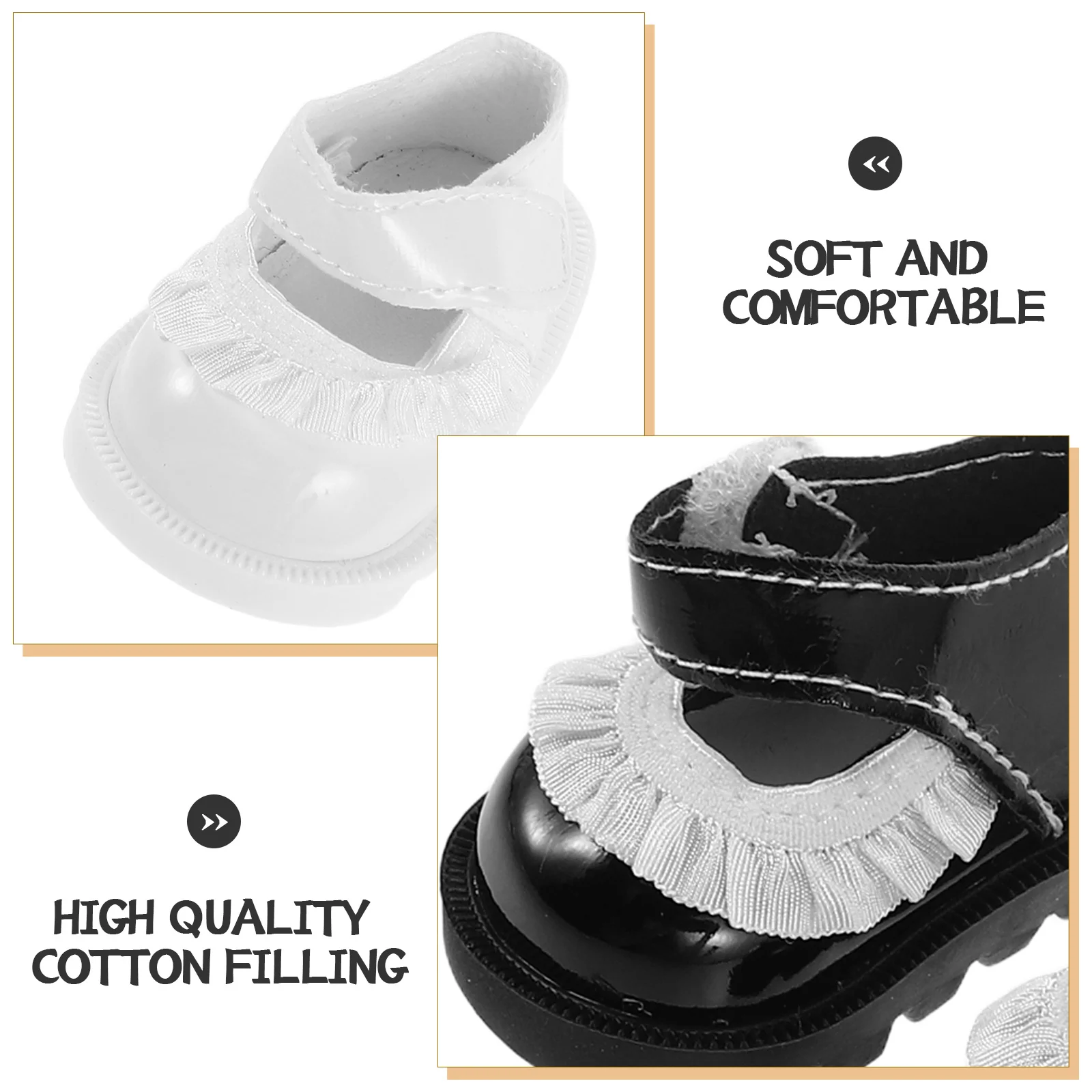 2 paires de Mini chaussures de maison pour 20Cm, charmant bord en dentelle, ensemble de chaussures habillées, accessoires mignons pour bébé fille, accessoires de jeu de rôle