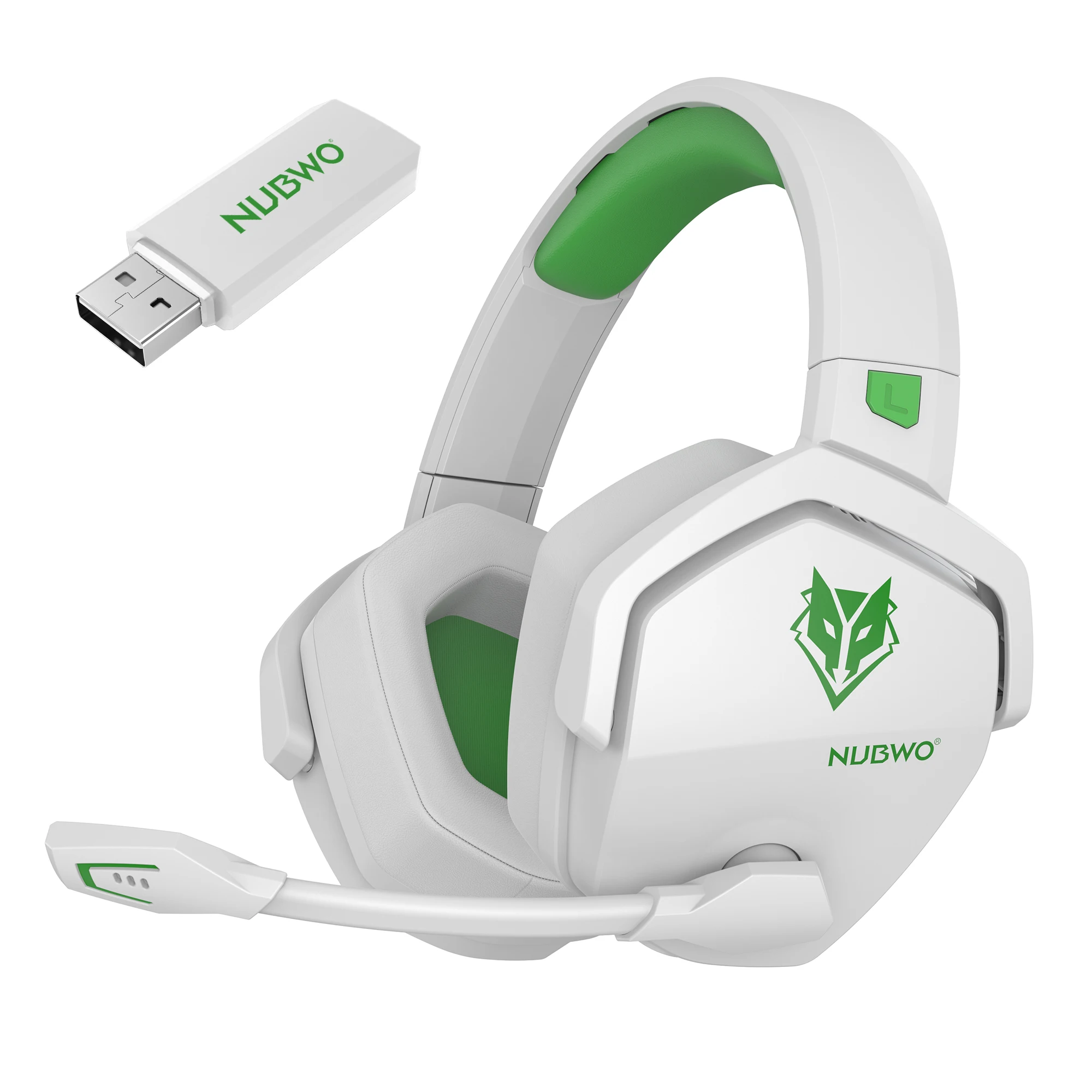 NUBWO G06 Duales kabelloses Gaming-Headset mit Mikrofon für PS5, PS4, PC, Mobile, Switch, 2,4 GHz Bluetooth 5.3-Gaming-Kopfhörer 4
