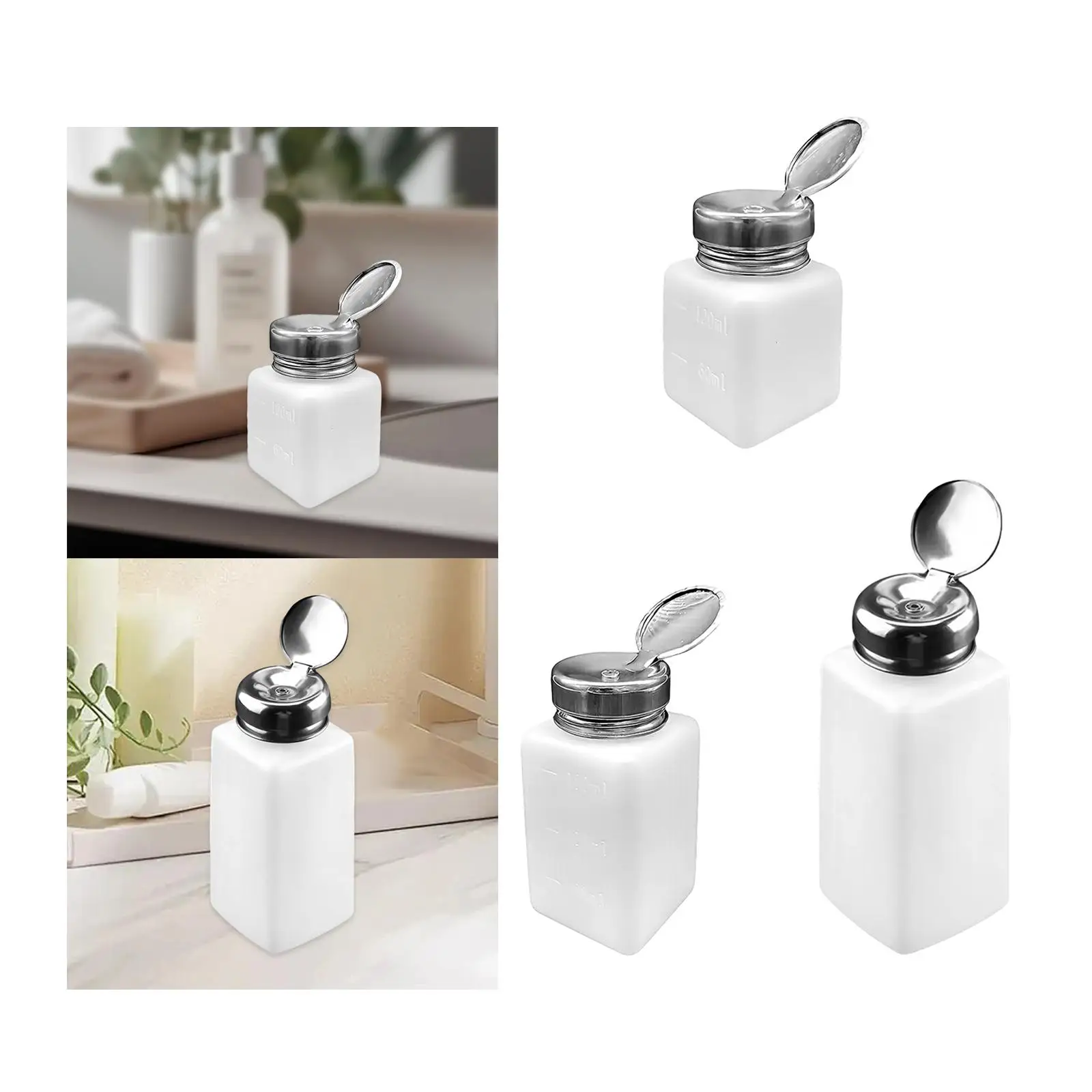 موزع الكحول الممتاز القابل لإعادة الملء، حاوية مستحضرات التجميل الممتازة لإزالة طلاء الأظافر في الصالونات الشخصية