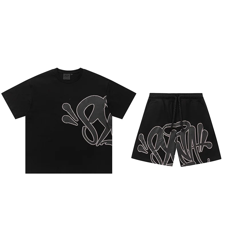 

Syna World Men's Summer Sportswear Casual Cotton ort Sve orts Set Pure Cotton Comfortable Breathable Teenager Faion
