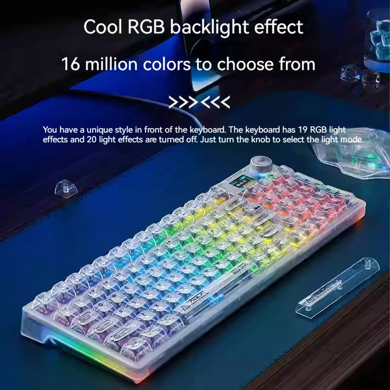 Tarantula F98pro Wireless The Third Mock Examination Bluetooth Transparent Mechanical Keyboard E-sports Rgb Customized E-sports