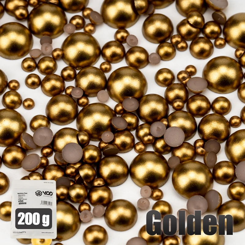 VDD 200g Großhandel Mix Größe 3-10mm Mehrfarbige ABS Imitation Perlen Halbrunde Flatback Perlen Für DIY Handwerk Nail art Dekorationen