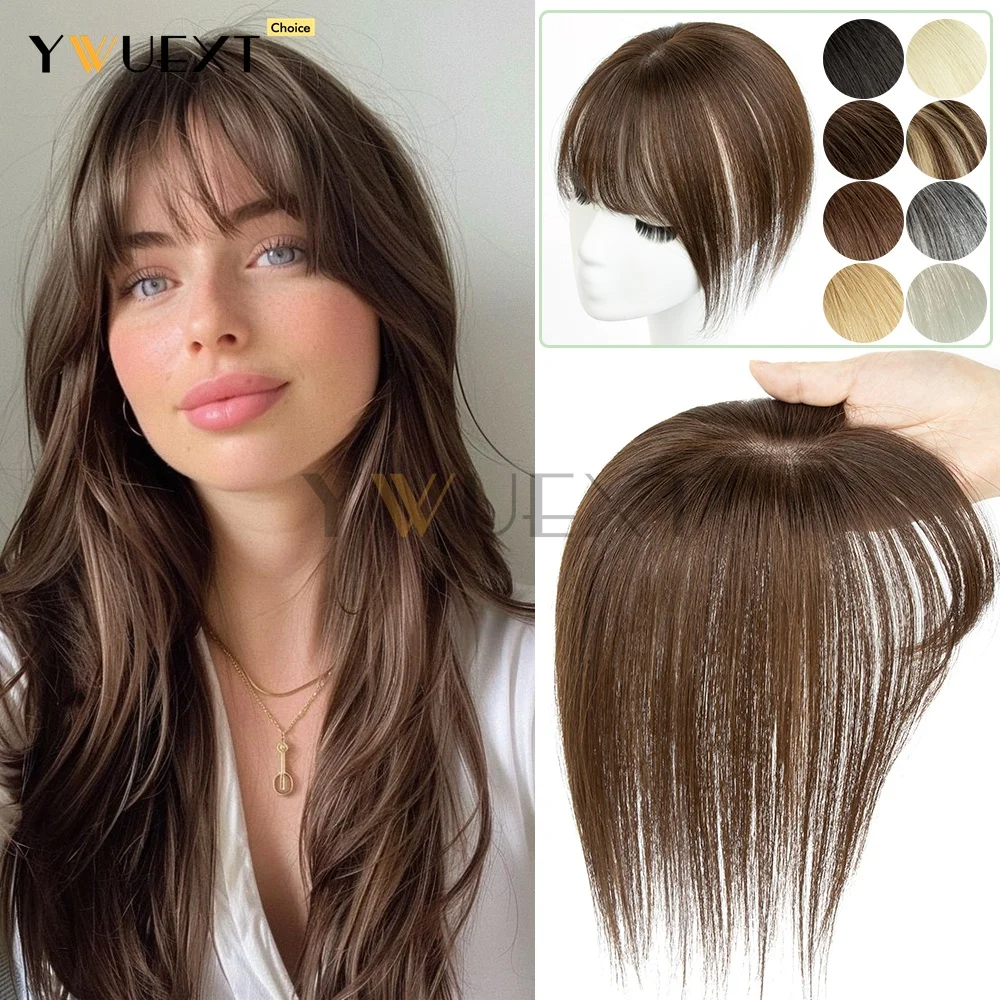 Clips In Human Hair Topper Natural Scalp Top to Hide Bald or White Hair For Women 5x9cm Base Net Thin Hair Toppers 20g/pack
