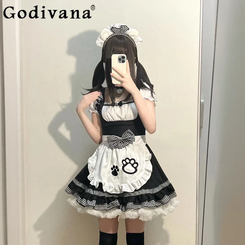 

Women's Pure Desire Animation Dress Sexy Maid Cosplay Maid Cute Lolita Dress Female Summer Role Play Uniform Dress