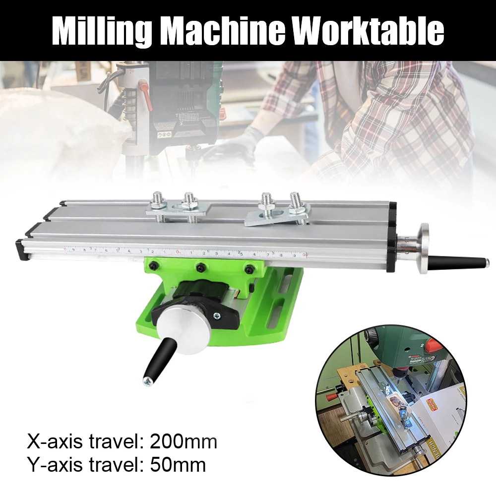 

Multifunction Working Table Cross Slide Table Adjustable X-Y Axis Mini Precision Milling Machine Worktable Drill Vise Fixture