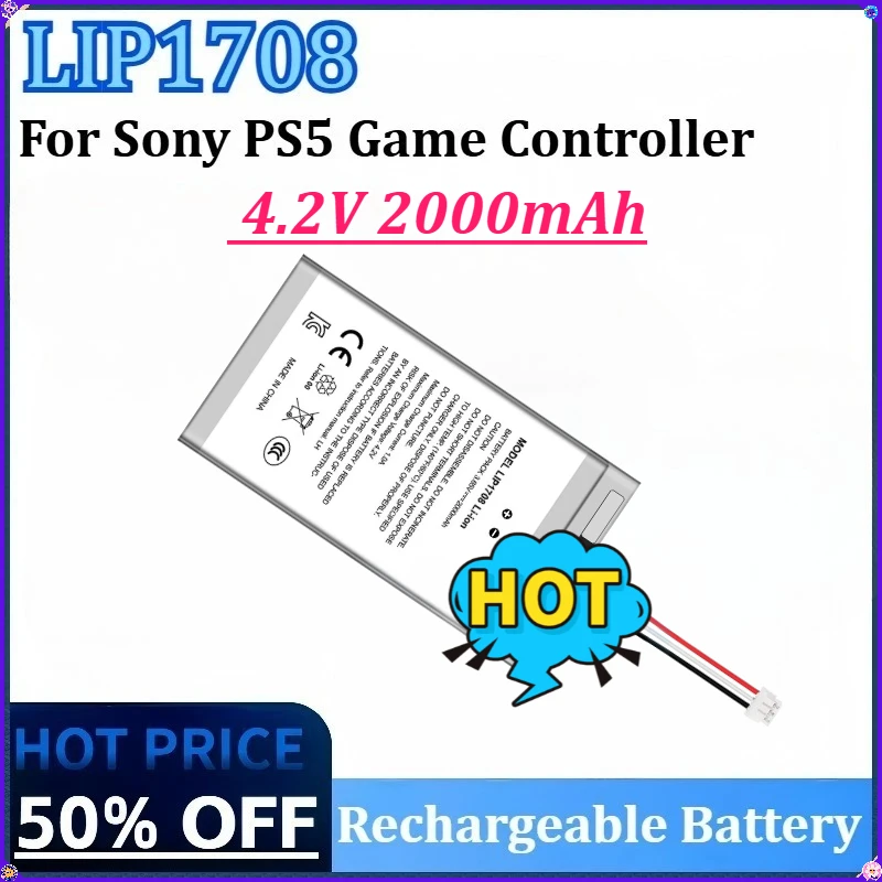

For Sony Playstation5 PS5 Game Controller Battery Pack BDM010 BDM020 Rechargeable Battery LIP1708 4.2V 2000mAh Lithium Battery