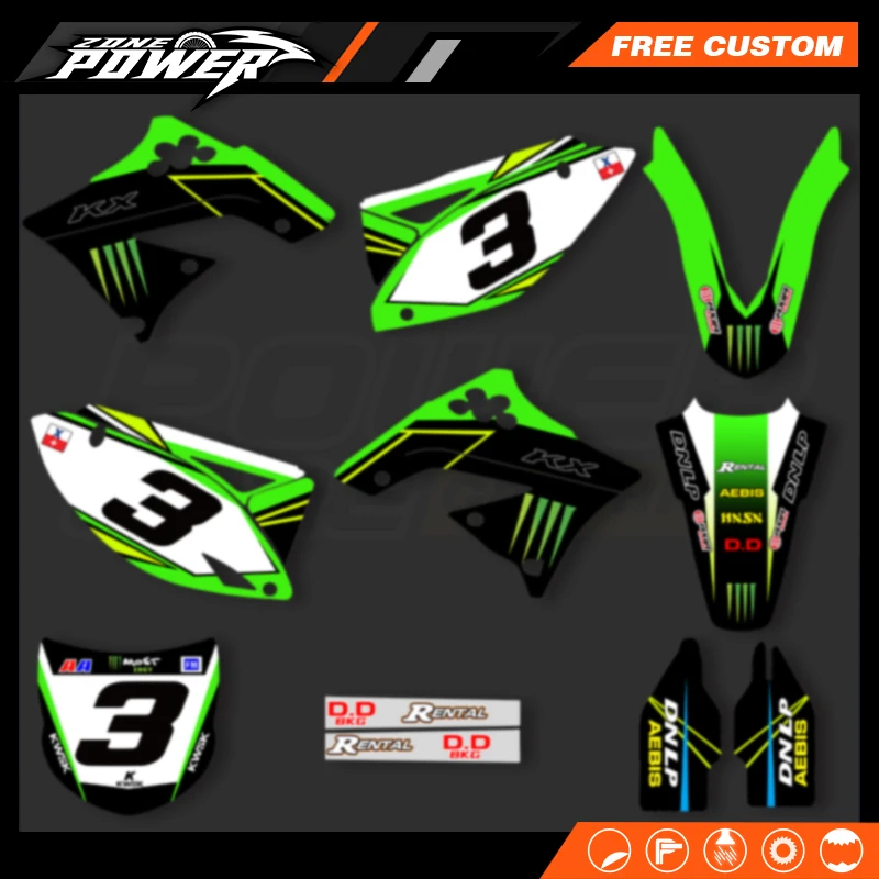 

Powerzone New Style Motorcycle Graphics Background Decals Sticker Kits for Kawasaki KXF250 KXF 250 2009 2010 2011 2012