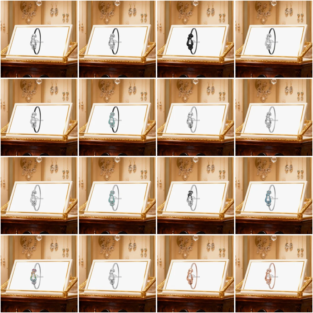 

Gryan 2025 New 925 Silver Large Horseshoe All Zircon Bracelet female Suitable Daily Wear Party Gifts Luxurious Couple Jewelry