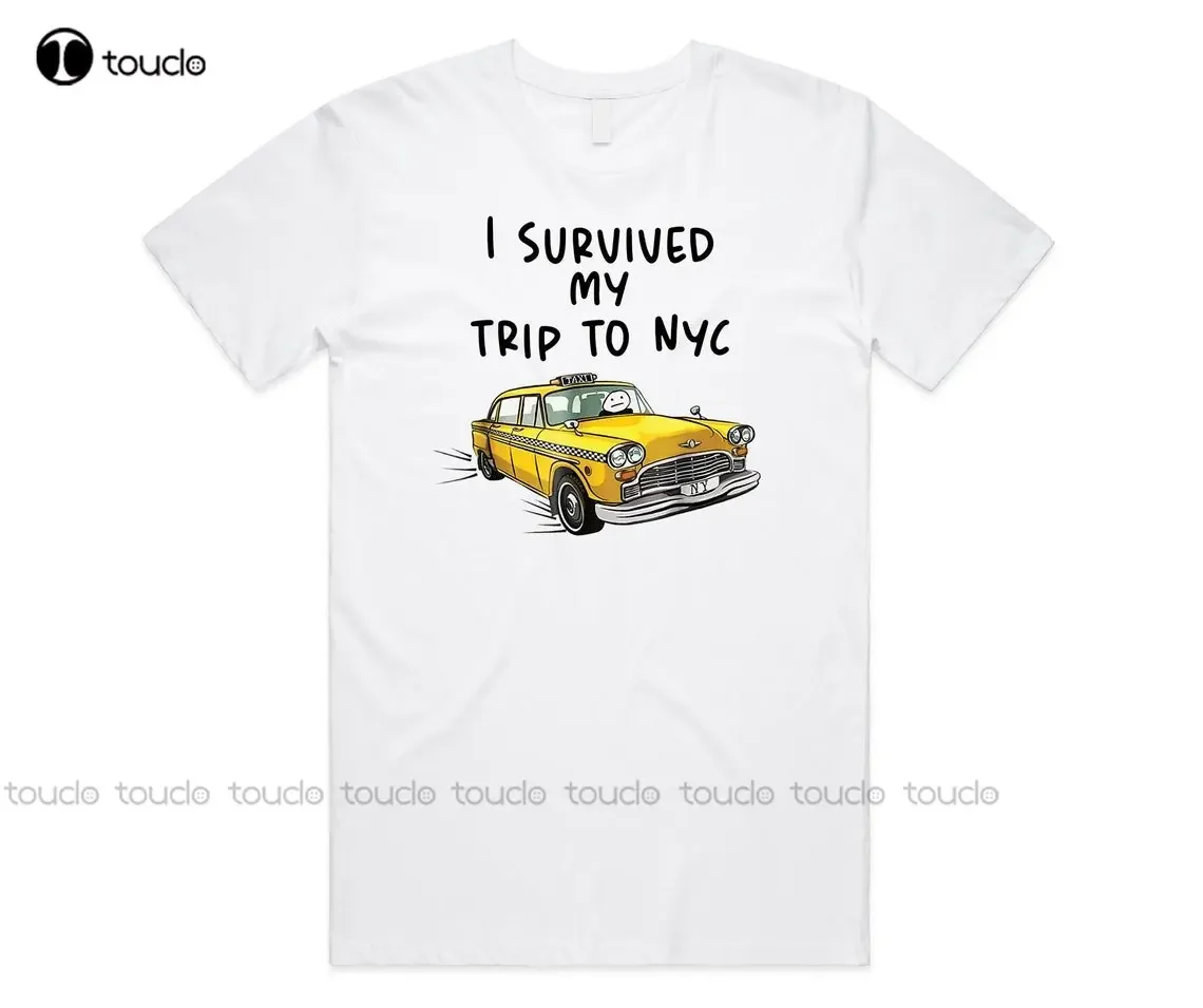 I Survived My Trip To Nyc T-Shirt Tee Top Tom Holland Funny Graphic Shirt New York Gift Taxi Funny Art Streetwear Cartoon Tee