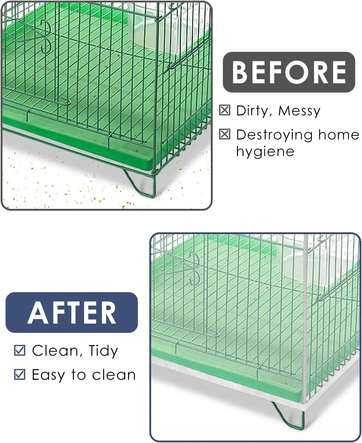 Mesh Bird Cage Cover Shell Skirt Net Easy Cleaning Catcher Guard Bird Cage Stretchy Mesh Parrot Bird Cage Net