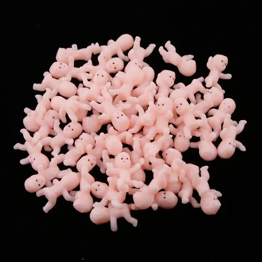 Mini Baby Dolls Plastic Charms Bulk for Party Favors Baby Shower Christening Table Decor Announcement Gift