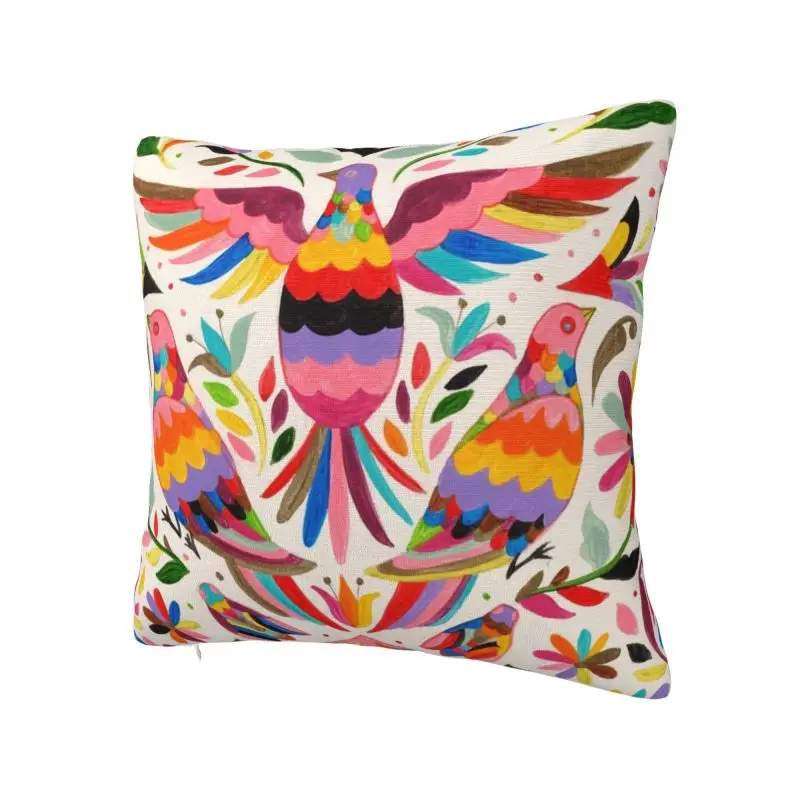 Mexican Otomi Birds Cushion Cover 45x45cm Flowers Floral Mexico Soft Luxury Pillows Living Room Decoration