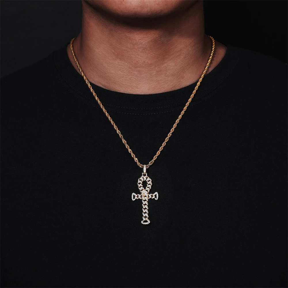 

Персонализированный кубинский крест в стиле хип-хоп, медный кулон с микроинкрустацией цирконом, ожерелье унисекс, ювелирный аксессуар