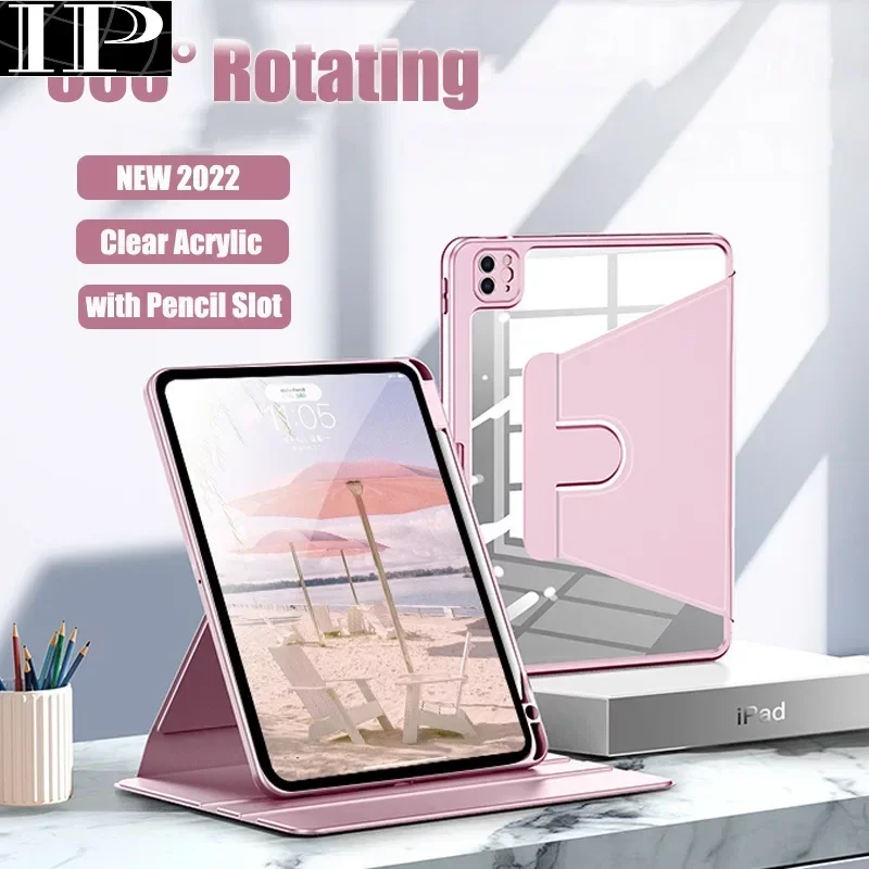 

360° Rotation Case for IPad 10th 2022 10.9 Inch Pro 11 2022 M2 2021 Air 5 4 3 10.2 9th 8th 7th Mini 6 9.7 10.5 Cover