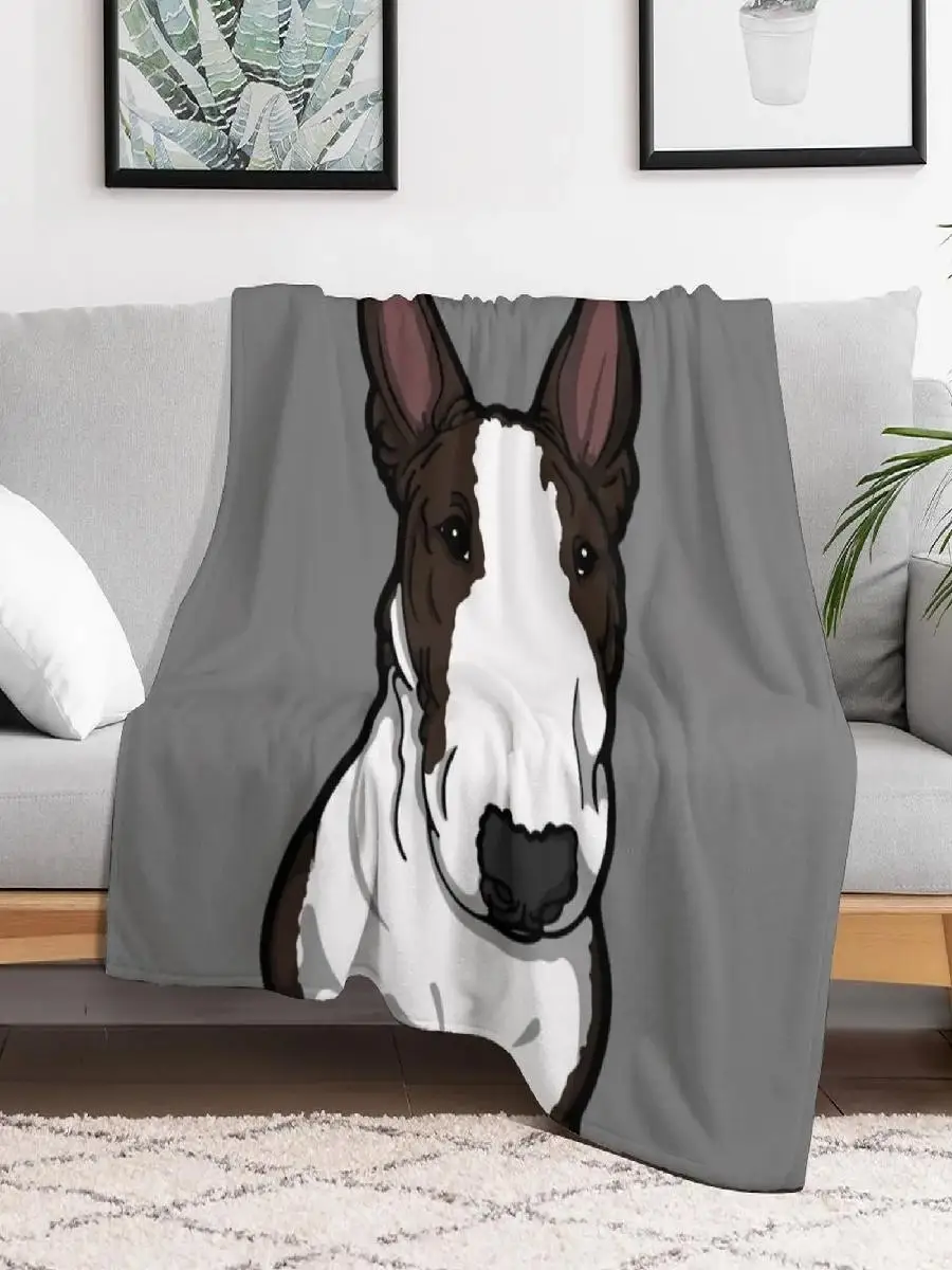 Frank The English Bull Terrier Throw Blanket  Large Sofa Bed Cover Design