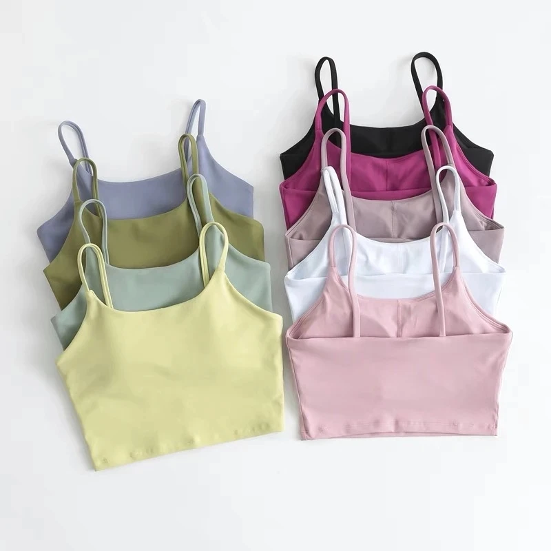 Solid Color Women Sports Bra Comprehensive Training Shockproof Halter Soft Sports Fitness Top Gym Yoga Chest Pad Comprehensive