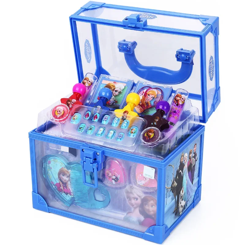 Disney-Frozen Real Beauty Toys pour filles, coffret de maquillage, princesse Elsa et Anna, jeu de simulation, cadeau d'anniversaire pour enfants