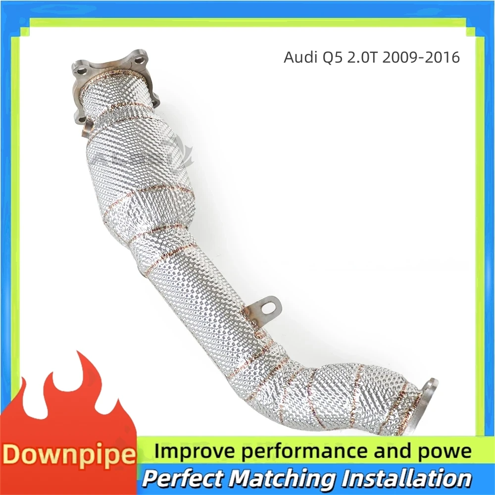 

Stainless steel sport catalytic converter for Audi Q5 2.0T 2009-2016 high flow insulated downspout power upgrade