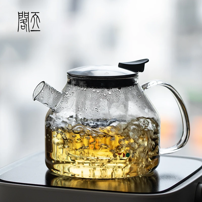 

Tiange Large Capaci Glass Tea Pot for Cooking Tea High Temperature Resistant Heating Home Health Pot Cerc Sto...