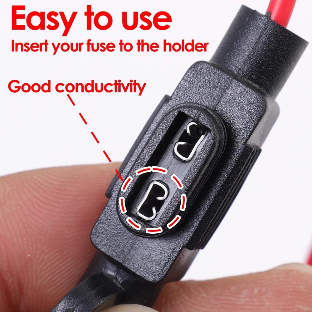 Mini Blade Fuse Holder 18AWG Waterproof Auto Boat Inline Copper Contacts Circuit Protection 32V 15A Car Replacement Accessories