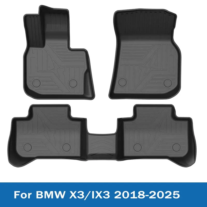 

For BMW X3 2018-2024 2025 Rubber Car Floor Mats All Weather Anti Slip TPE Accessories Waterproof 3D Car Mats