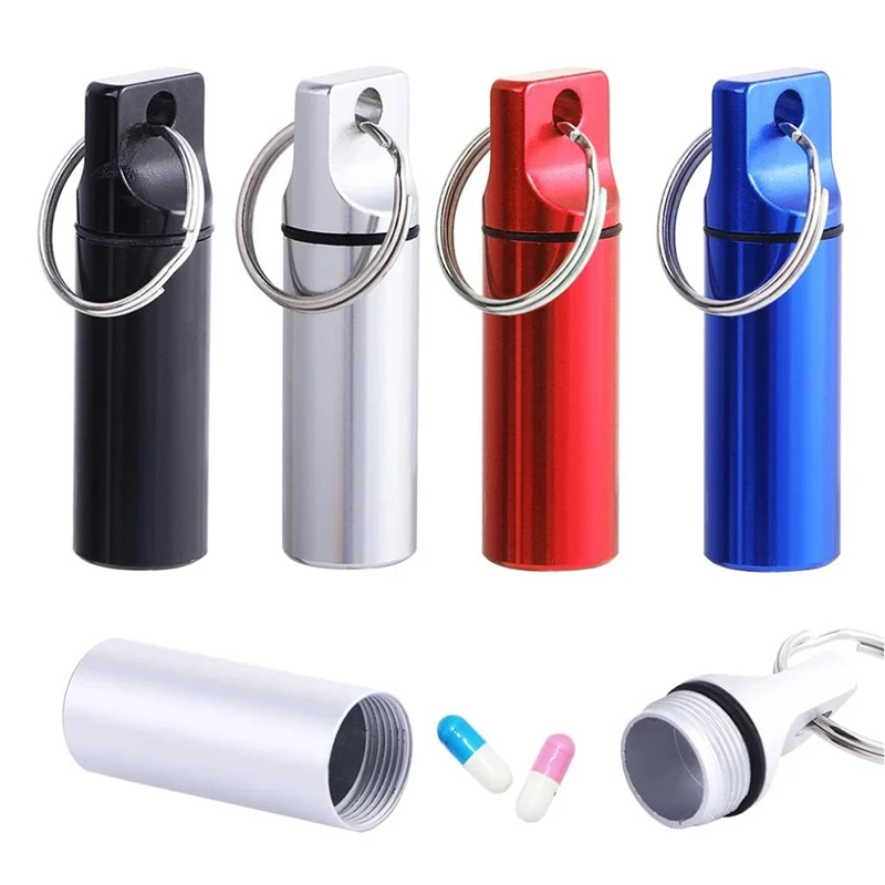 Flat Head Circular Aluminum Alloy Cartridge Waterproof Sealed Storage Aluminum Bottle