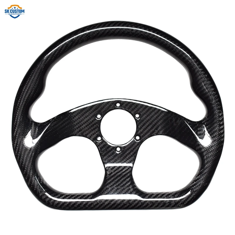 D Shape Carbon Fiber Steer Wheel Universal 320mm Flat Car Steering Wheel