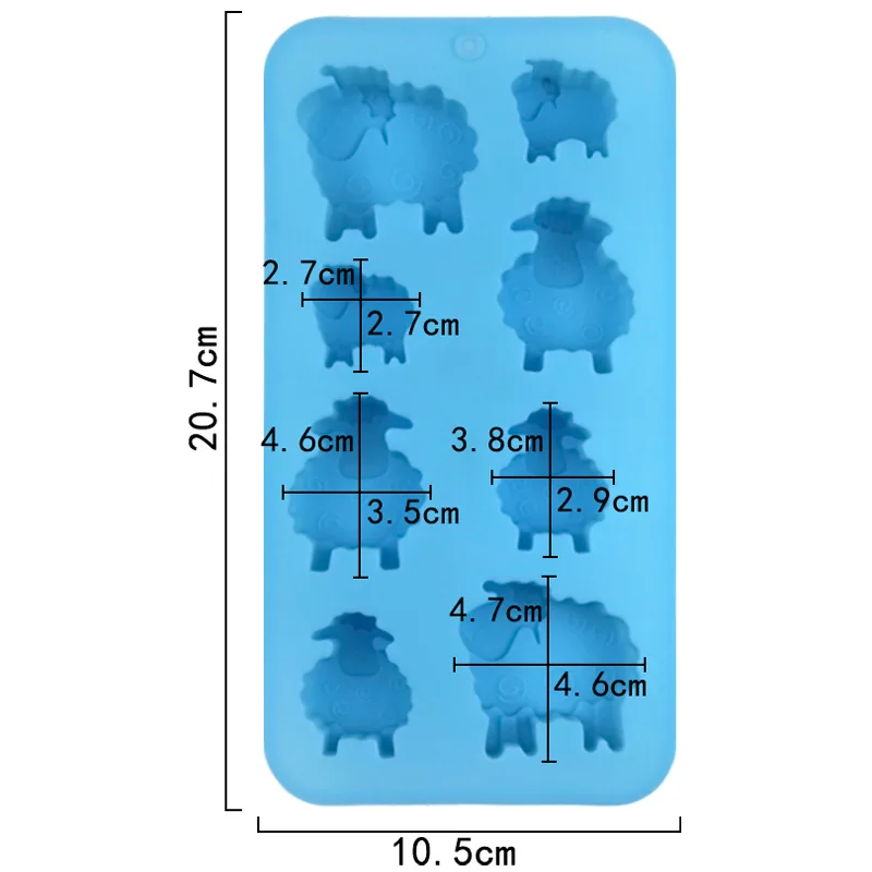 8-Cavity Sheep Shaped Silicone Mold for DIY Chocolate Candy Ice Cube Epoxy Resin And Wax Baking Tool