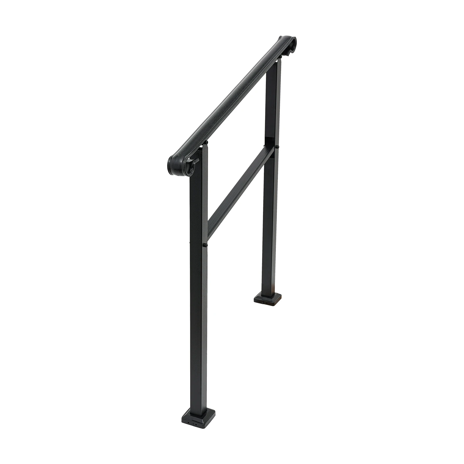 Modern Free Standing Carbon Steel Spray Molding Handrails for Outdoor, Staircase Handrail, 3-Step Handrail