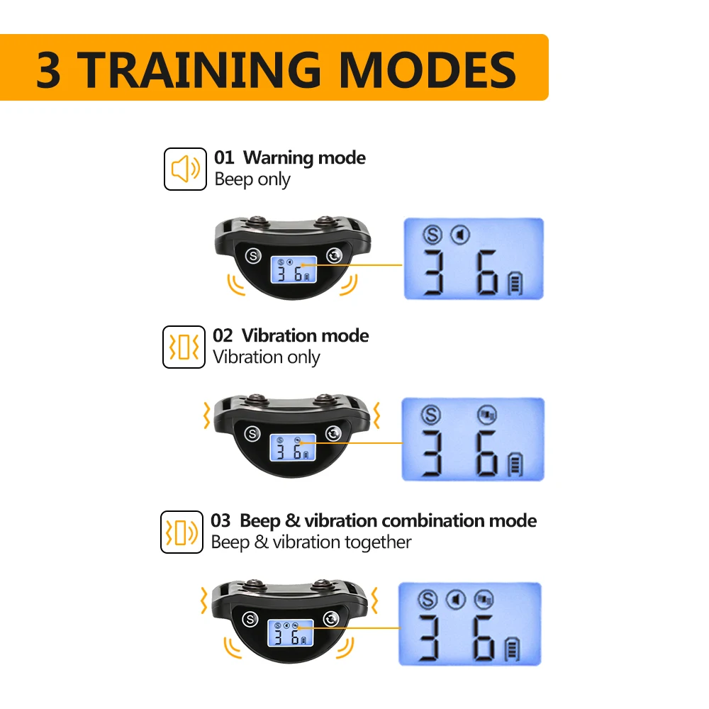 5 modes Dog Stop Barking Collar With LED Display Safe Pet Dog Auto Anti Bark Device Collar Rechargeable Vibrating Training Colla