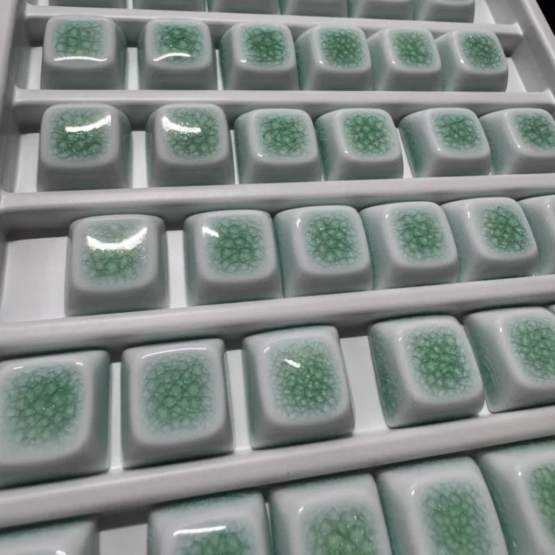 

New Ceramic Keycap Set Suitable 60/75/87/113 Keyboard Keycaps Ice Crack Ceramic Personalized Custom Key Caps Mechanical Keyboard