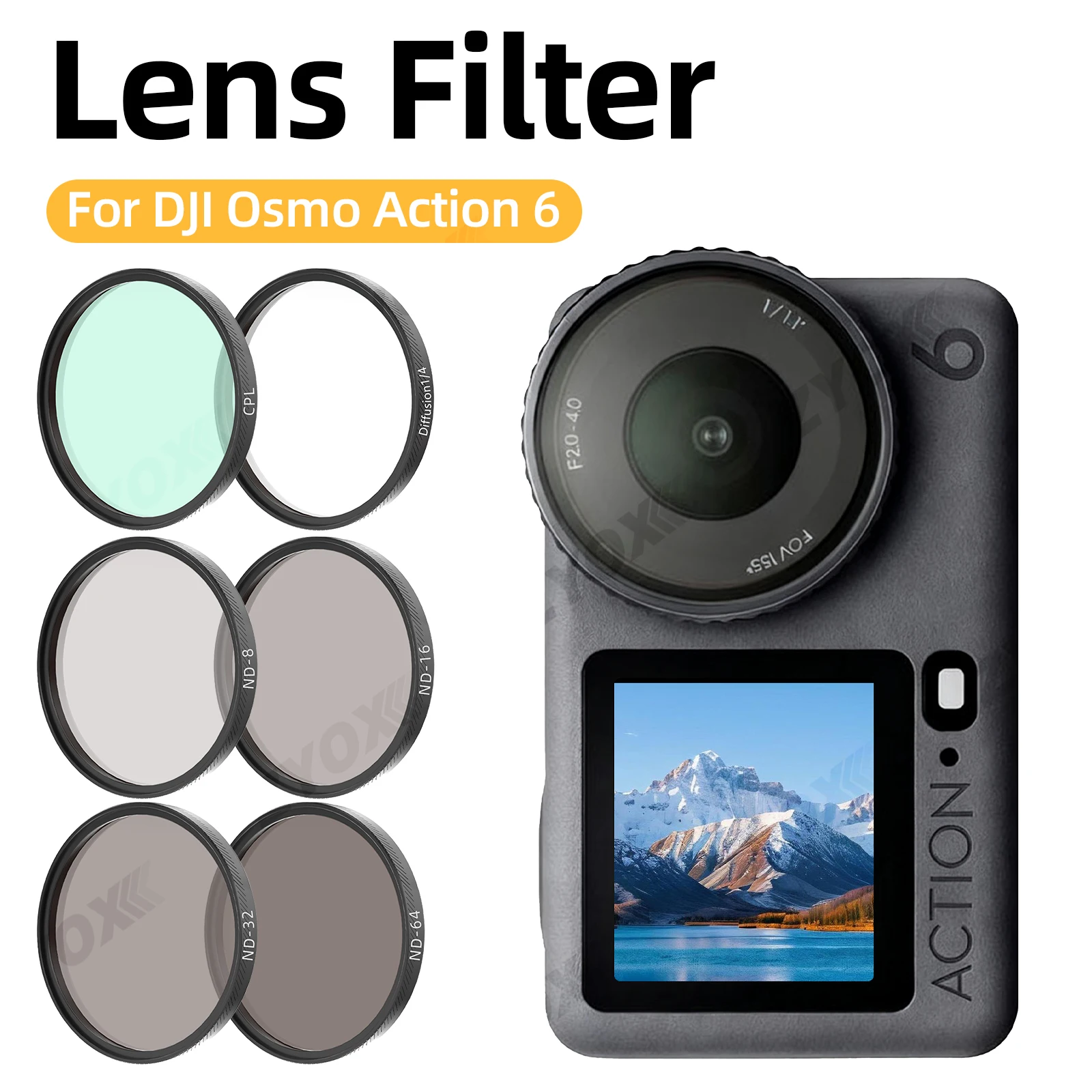 

ND Lens Filter for DJI Osmo Action 6 Optical Glass Lenses Adjustable Filter Set ND8 ND16 ND32 ND64 UV CPL Filters Accessories